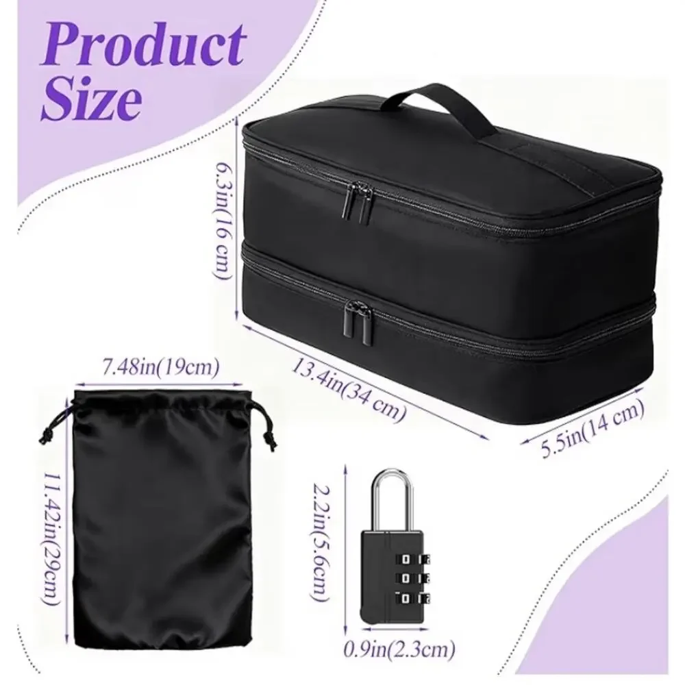 🗽Black Travel Storage Organizer Bag with Lock